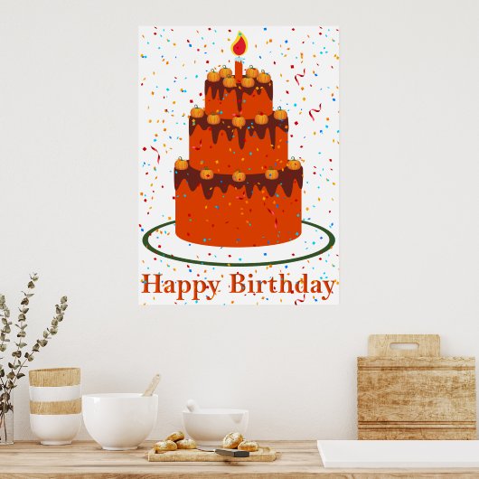 Herbst Happy Birthday Poster (Küche)