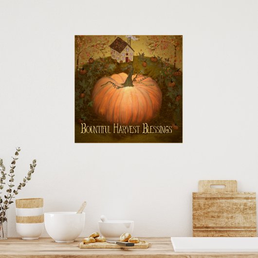 Herbst Harvets Halloween Urkunst Poster (Küche)