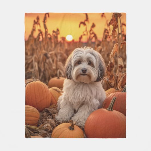 Herbst Havanese Fleecedecke (Vorderseite)