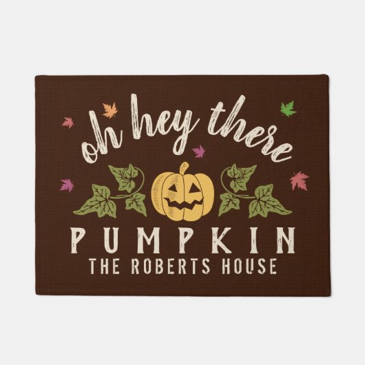 Herbst-he dort Kürbis-kundenspezifische rustikale Fußmatte (Vorderseite)