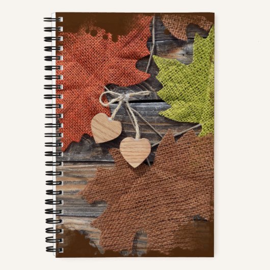 Herbst-Heart-Notebook Notizblock (Vorderseite)