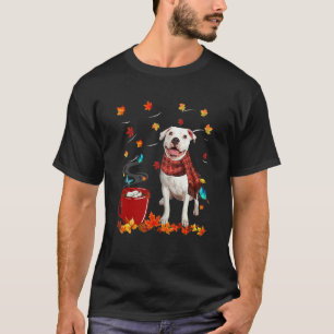 Herbst-Heiße-Schokolade-Weißer Pitbull T-Shirt