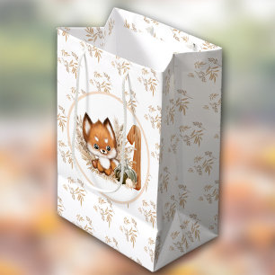 Herbst Herbst 1. Geburtstag Niedlicher Fuchs Mittlere Geschenktüte