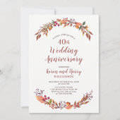 Herbst/Herbst - 40. Hochzeitsfeier Einladung (Vorderseite)