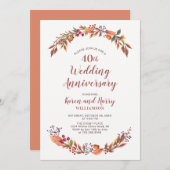 Herbst/Herbst - 40. Hochzeitsfeier Einladung (Vorne/Hinten)