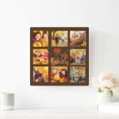 Herbst Herbst 8 Foto Brawn Gold Orange Herzfamilie Quadratische Wanduhr (Zuhause)