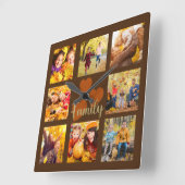 Herbst Herbst 8 Foto Brawn Gold Orange Herzfamilie Quadratische Wanduhr (Winkel)