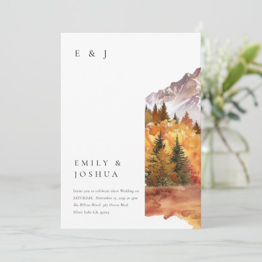 Herbst Herbst All in One UAWG QR Code Hochzeit Einladung (Stehend Vorderseite)