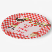 Herbst Herbst Apfel Schwarzes Haar Geburtstag Pick Pappteller (Schrägansicht)