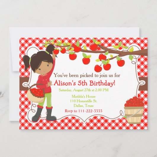 Herbst Herbst Apple picken Afrikaner Amerikaner Einladung (Vorderseite)