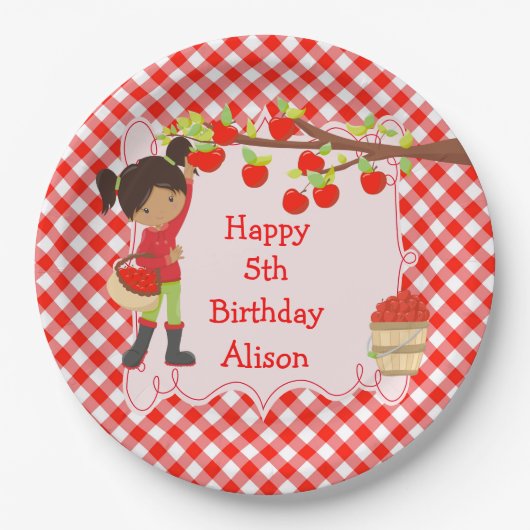 Herbst Herbst Apple picken Afrikaner Amerikaner Pappteller (Vorderseite)