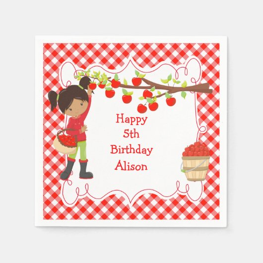 Herbst Herbst Apple picken Afrikaner Amerikaner Serviette (Vorderseite)