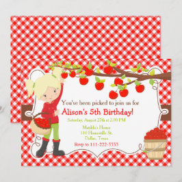 Herbst Herbst Apple Picking Blonde Geburtstag Einladung