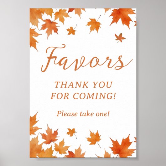 Herbst Herbst Baby Dusche Gefallen Poster (Vorne)