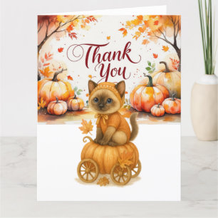 Herbst Herbst Babydusche für Katzenliebhaber Dankeskarte