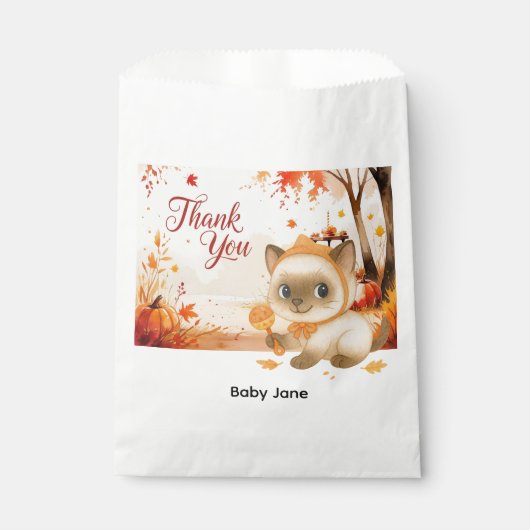 Herbst Herbst Babydusche für Katzenliebhaber Geschenktütchen (Vorderseite)