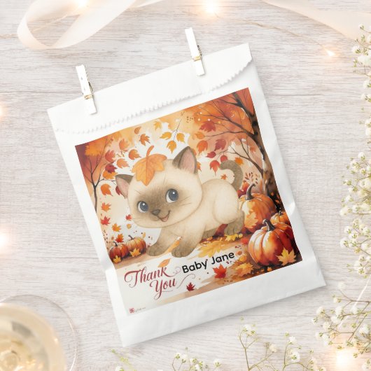 Herbst Herbst Babydusche für Katzenliebhaber Geschenktütchen (Ausgeschnitten)