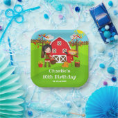 Herbst Herbst Barnyard Birthday Black Hair Girl Pappteller (Party)
