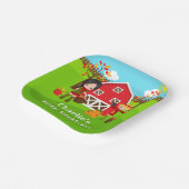 Herbst Herbst Barnyard Birthday Black Hair Girl Pappteller (Gewinkelt)