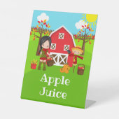 Herbst Herbst Barnyard Birthday Black Hair Girl Sockelschild (Vorderseite)