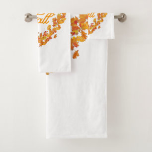 Herbst Herbst-Blätter Badhandtuch Set