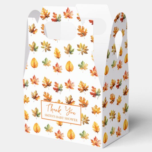 Herbst Herbst Blätter Danke Baby Dusche Geschenkschachtel (Geöffnet)