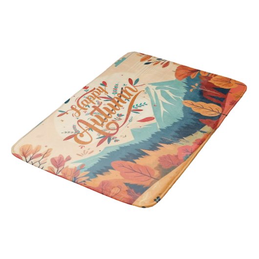 Herbst/Herbst/Blätter/farbig Badematte (Schrägansicht)