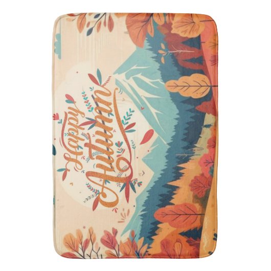 Herbst/Herbst/Blätter/farbig Badematte (Vorderseite Vertikal)