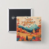 Herbst/Herbst/Blätter/farbig Button (Vorne & Hinten)