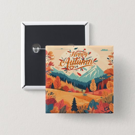 Herbst/Herbst/Blätter/farbig Button (Vorne & Hinten)