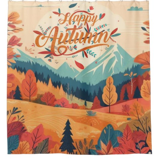 Herbst/Herbst/Blätter/farbig Duschvorhang (Vorderseite)