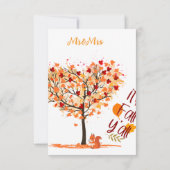 Herbst Herbst-Blätter Hochzeitskarte RSVP Karte (Rückseite)