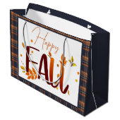 Herbst/Herbst/Blätter/kariert Große Geschenktüte (Rückseite Schrägansicht)