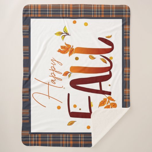 Herbst/Herbst/Blätter/kariert Sherpadecke (Vorderseite)