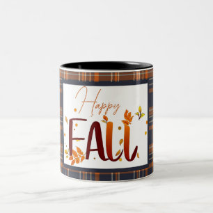 Herbst/Herbst/Blätter/kariert Zweifarbige Tasse