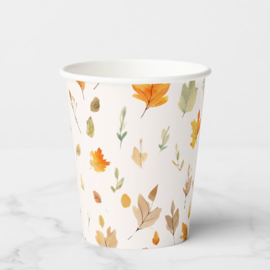 Herbst Herbst-Blätter | Pappbecher (Rückseite)