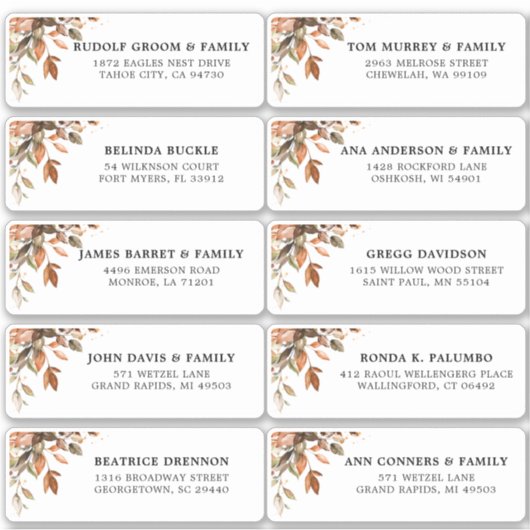 Herbst Herbst bleibt Rustikal Country Guest Addres Aufkleber (Vorderseite)