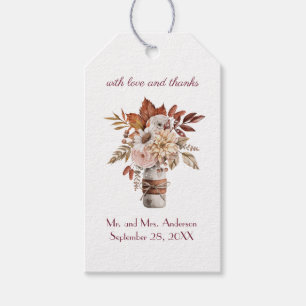 Herbst Herbst Bloral Personalize Namen Hochzeitsta Geschenkanhänger