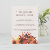 Herbst/Herbst-Blume Hochzeit Einladung (Stehend Vorderseite)