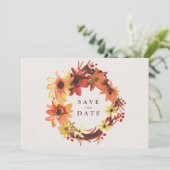 Herbst/Herbst-Blume Hochzeitssache Datum speichern Save The Date (Stehend Vorderseite)