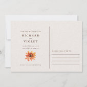 Herbst/Herbst-Blume Hochzeitssache Datum speichern Save The Date (Rückseite)