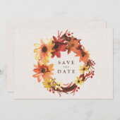 Herbst/Herbst-Blume Hochzeitssache Datum speichern Save The Date (Vorne/Hinten)