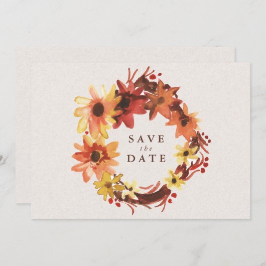 Herbst/Herbst-Blume Hochzeitssache Datum speichern Save The Date (Vorne/Hinten)