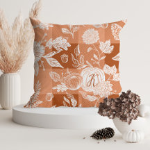 Herbst Herbst Blume & Pumpkin Orange Kariert