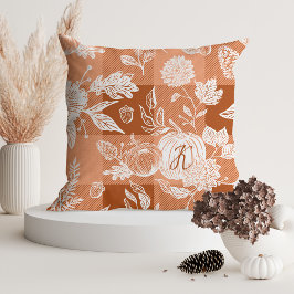 Herbst Herbst Blume & Pumpkin Orange Kariert Kissen