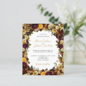 Herbst Herbst Blumenbudget Hochzeitseinladung (Stehend Vorderseite)