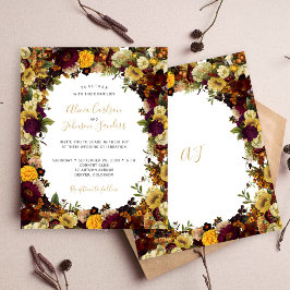 Herbst Herbst Blumenbudget Hochzeitseinladung