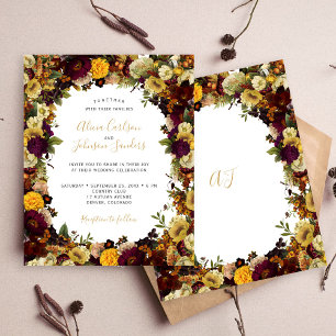 Herbst Herbst Blumenbudget Hochzeitseinladung