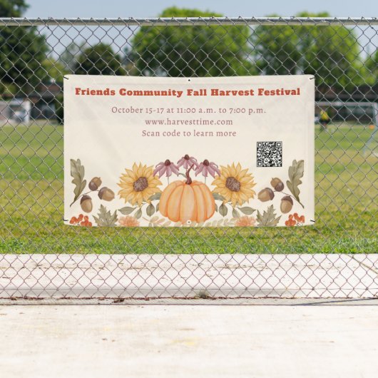 Herbst Herbst Blumenernte QR-Festival Banner (Insitu)