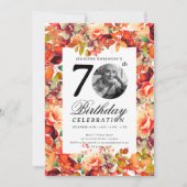 Herbst Herbst Blumengarten Foto 70. Geburtstag Einladung (Vorderseite)